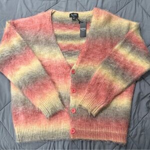 Pink and Yellow Cozy Cardigan Sweater